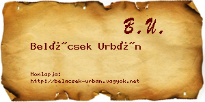 Belácsek Urbán névjegykártya